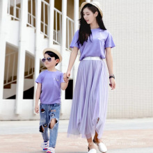 al por mayor en stock madre e hijo vestidos de fiesta vestidos de familia conjunto impresora de flores madre e hija vestido a juego